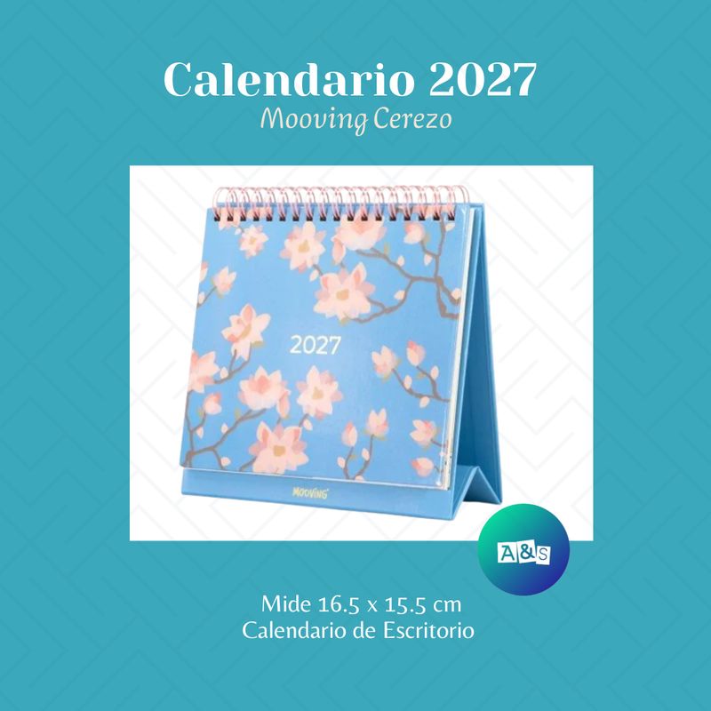 CALENDARIO 2027 Escritorio Mooving Cerezo CALENDARIO 2027 Escritorio Mooving Cerezo
