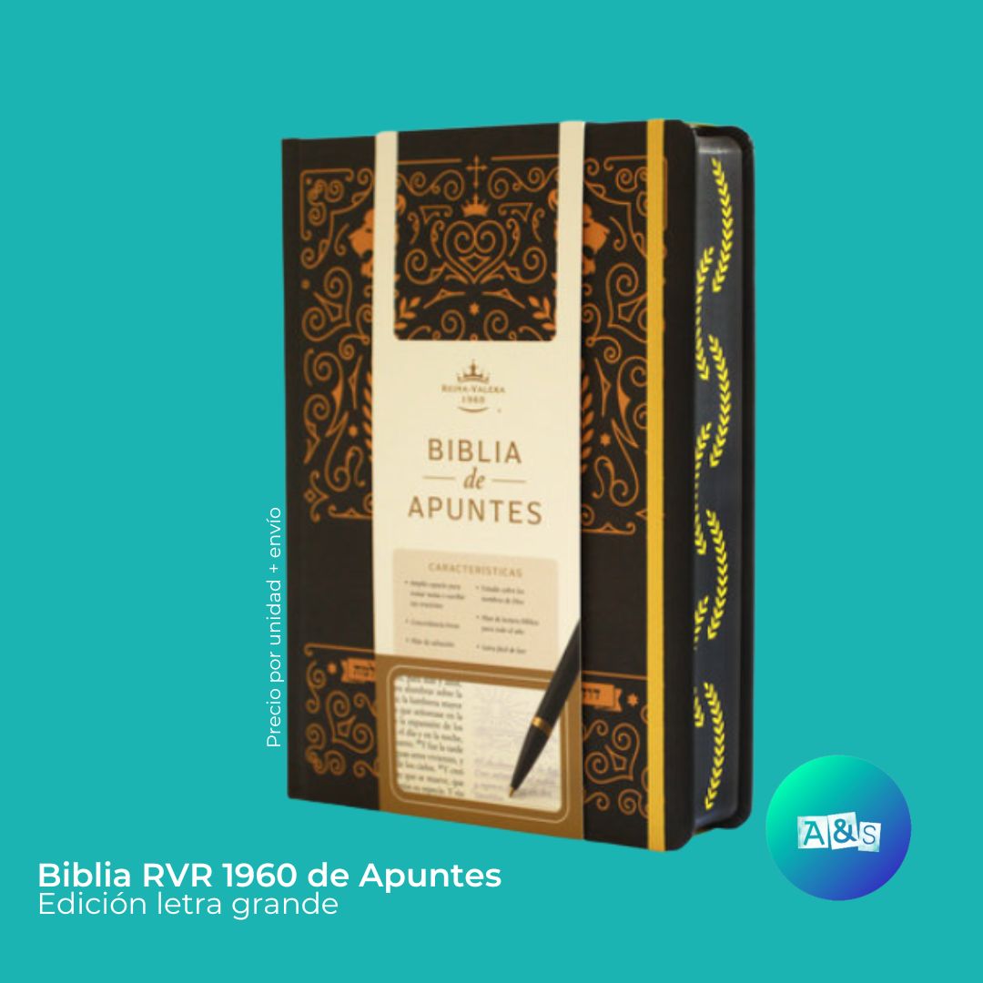 BIBLIA RVR 1960 DE APUNTES Negro -Amarillo