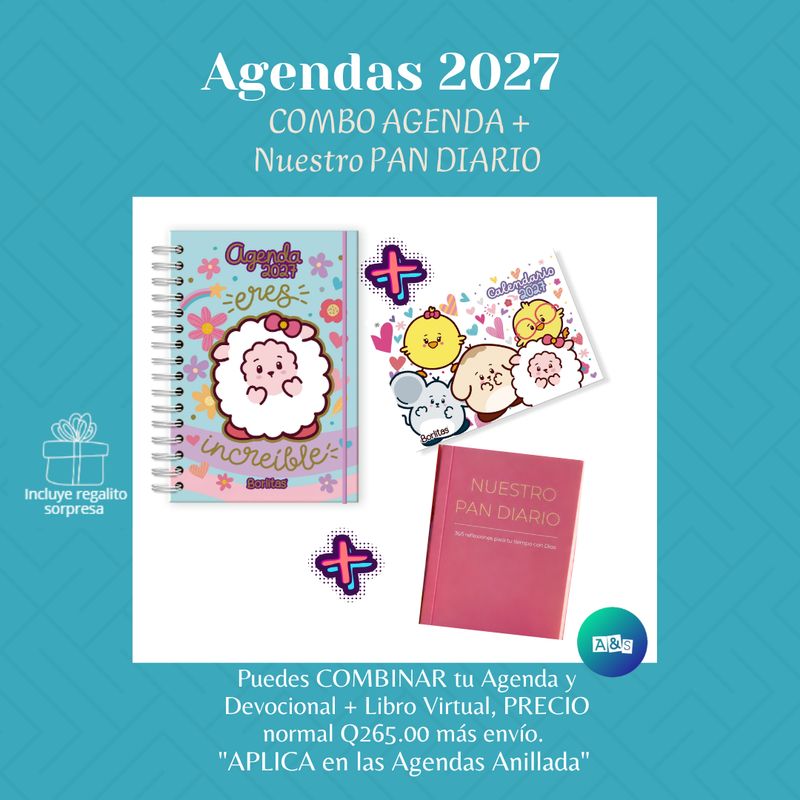 COMBO Agenda 2027 anillada + Calendario + Nuestro Pan Diario COMBO Agenda 2027 anillada + Calendario + Nuestro Pan Diario