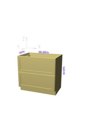 2 Drawer Base Cabinets