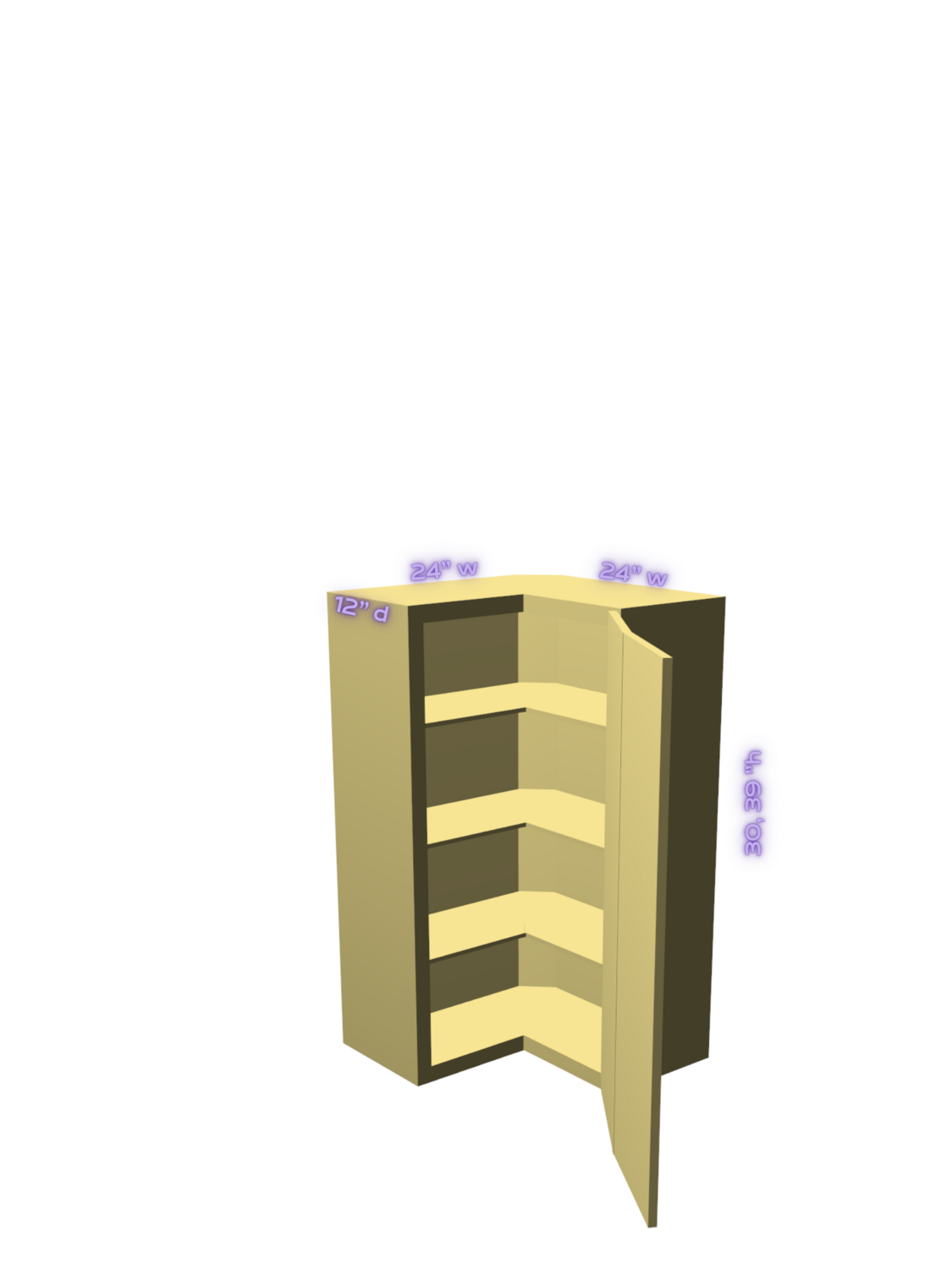 WALL PIE CORNER CABINETS