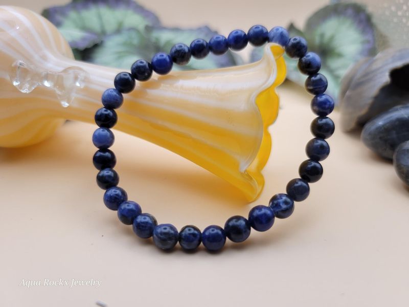6mm Blue Sodalite Handmade Stretch Bracelet