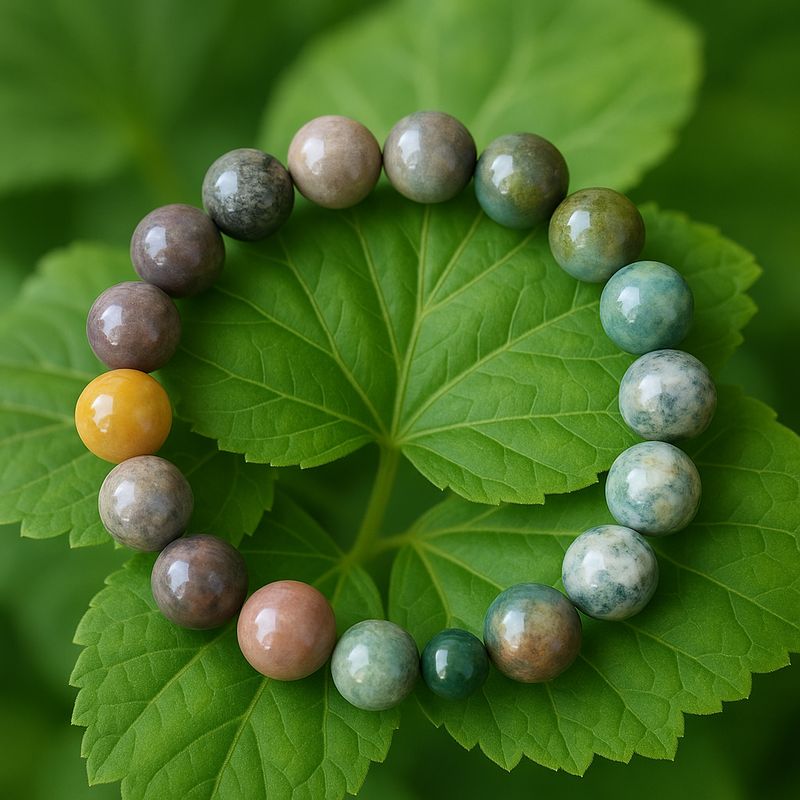 Fancy Jasper Handmade Gemstone Bracelet 10mm Earth Tone