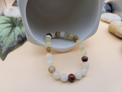 Handmade Yellow &amp; Earth Tone Calcite Stretch Bracelet