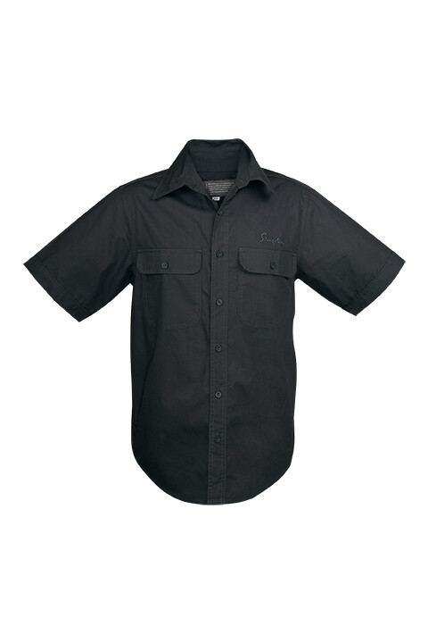 Men&#39;s Short Sleeve Poplin Shirt Charcoal