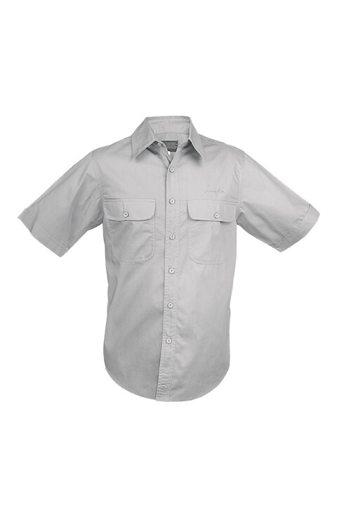 Men&#39;s Short Sleeve Poplin Shirt Grey