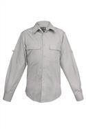 Men&#39;s Long Sleeve Poplin Shirt Grey