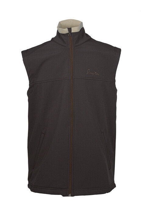 Soft Shell Water Resistant Jacket with Fleece Lining Vest Brown