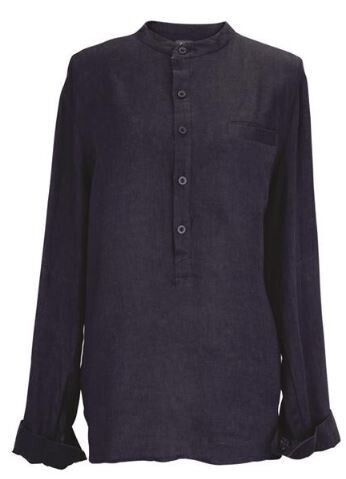 Men&#39;s Linen Long Sleeve Shirt Ink