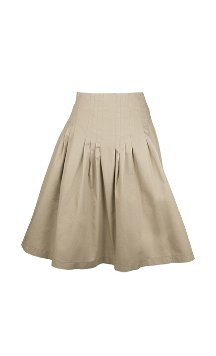 Ladies Short Pleated Skirt Sand