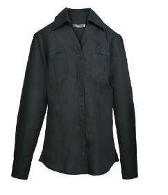 Ladies Long Sleeve Poplin Shirt Charcoal