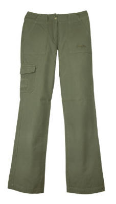 Ladies Canvas Cargo Pants Military