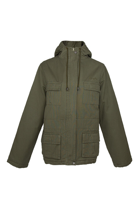 Ladies Canvas Parka Jacket Military