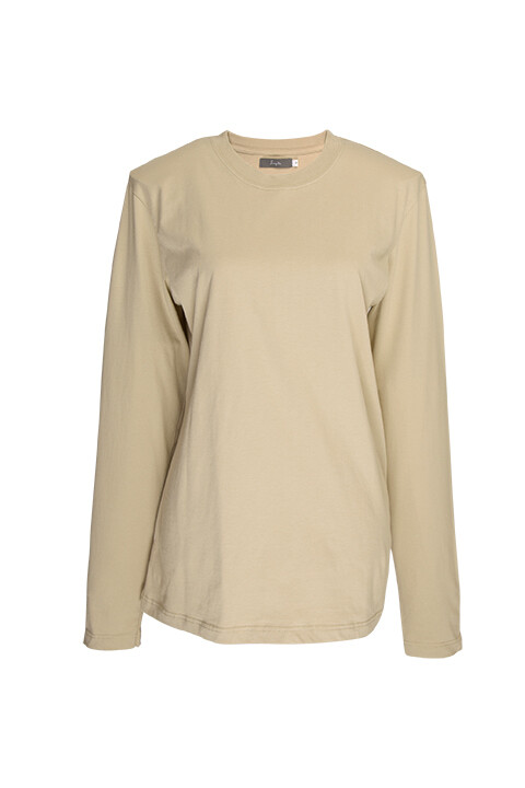 Ladies Crew Neck Long Sleeve T-Shirt Stone