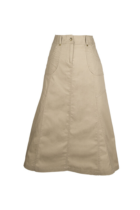 Ladies Long Flare Skirt Sand