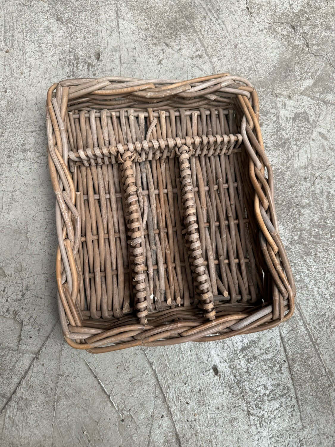 Thick Rattan Cutlery Tray