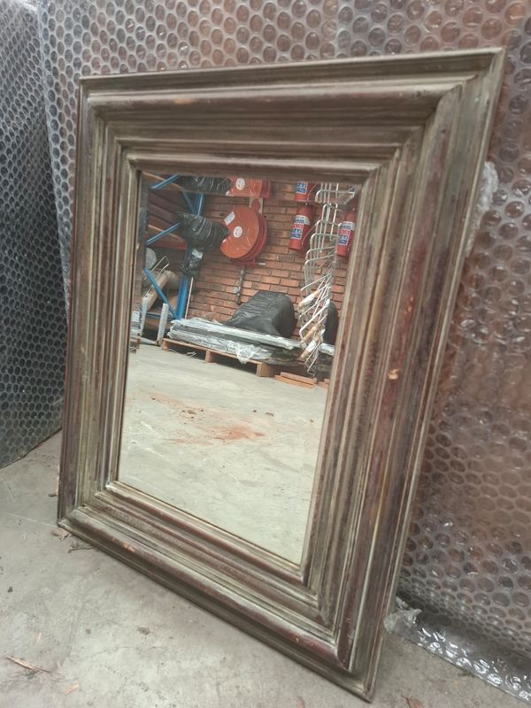 X - NOT FOR SALE - Mirror with Wooden Frame