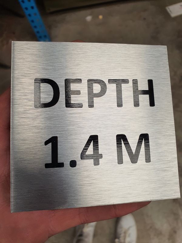 X - not for sale - pool depth signs