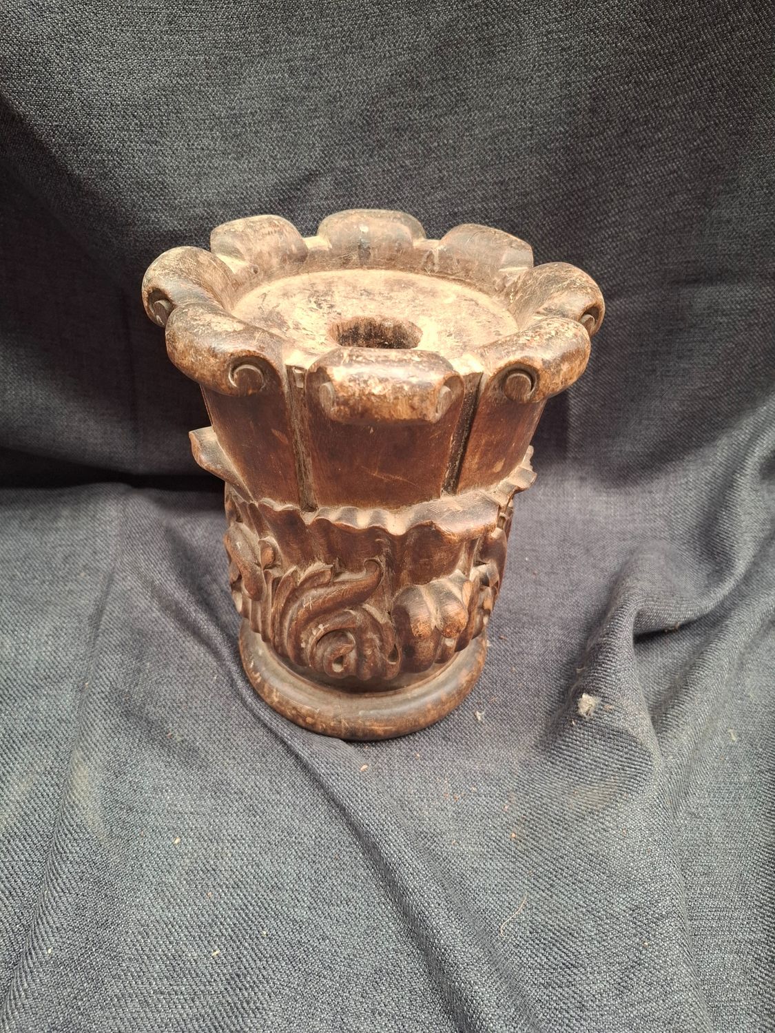 Candle holder - wooden sculpture