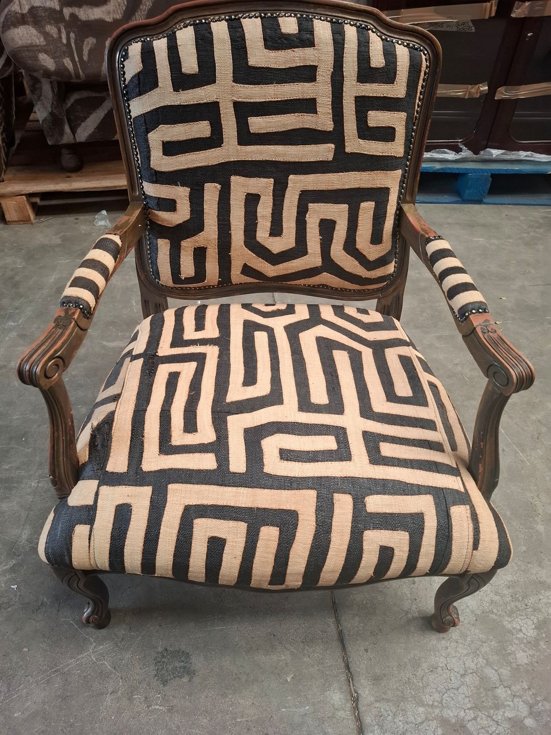 X - Nor for Sale - Fauteuil Chair upholstered in Kubu Cloth (old Ebony stock)