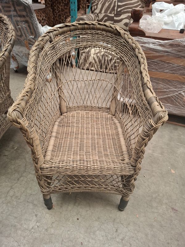 X - Not For Sale - Faux Cane Dining armchair (Old Ebony Stock)