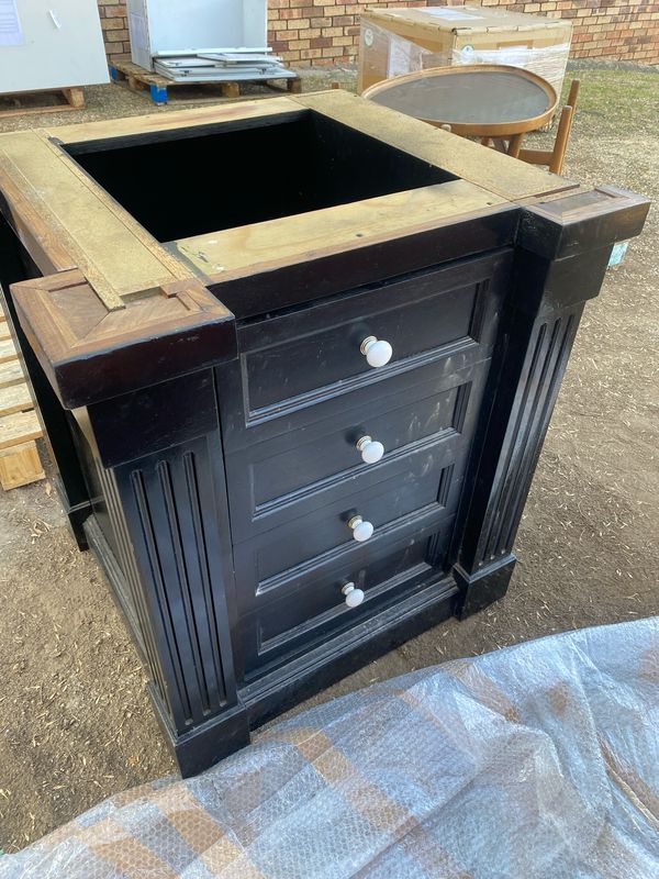 X Not For Sale-black Cabinet With White Knobs ebony