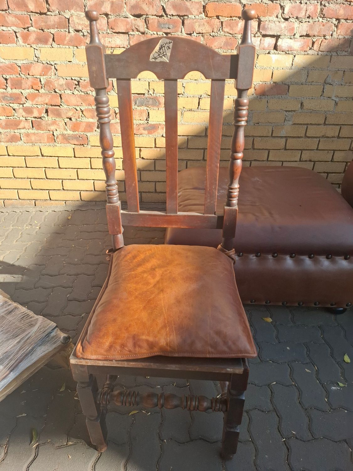 X - not for sale - Dining chair - Leather cushion( old Ebony stock)