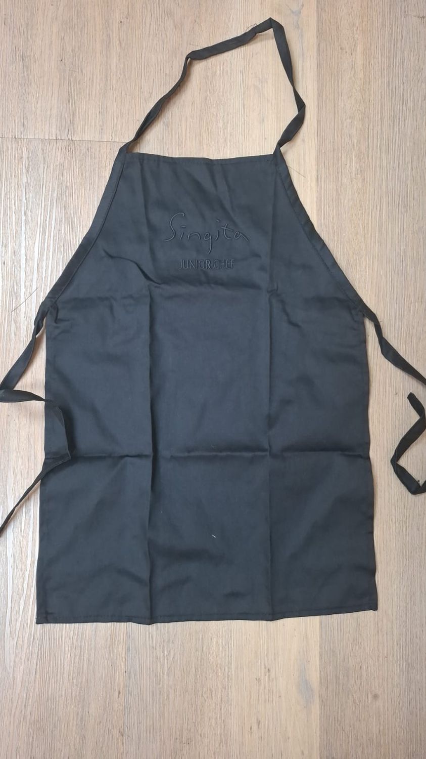Kids Basic Apron - Black - Singita Junior Chef - Size 2 - 4 year