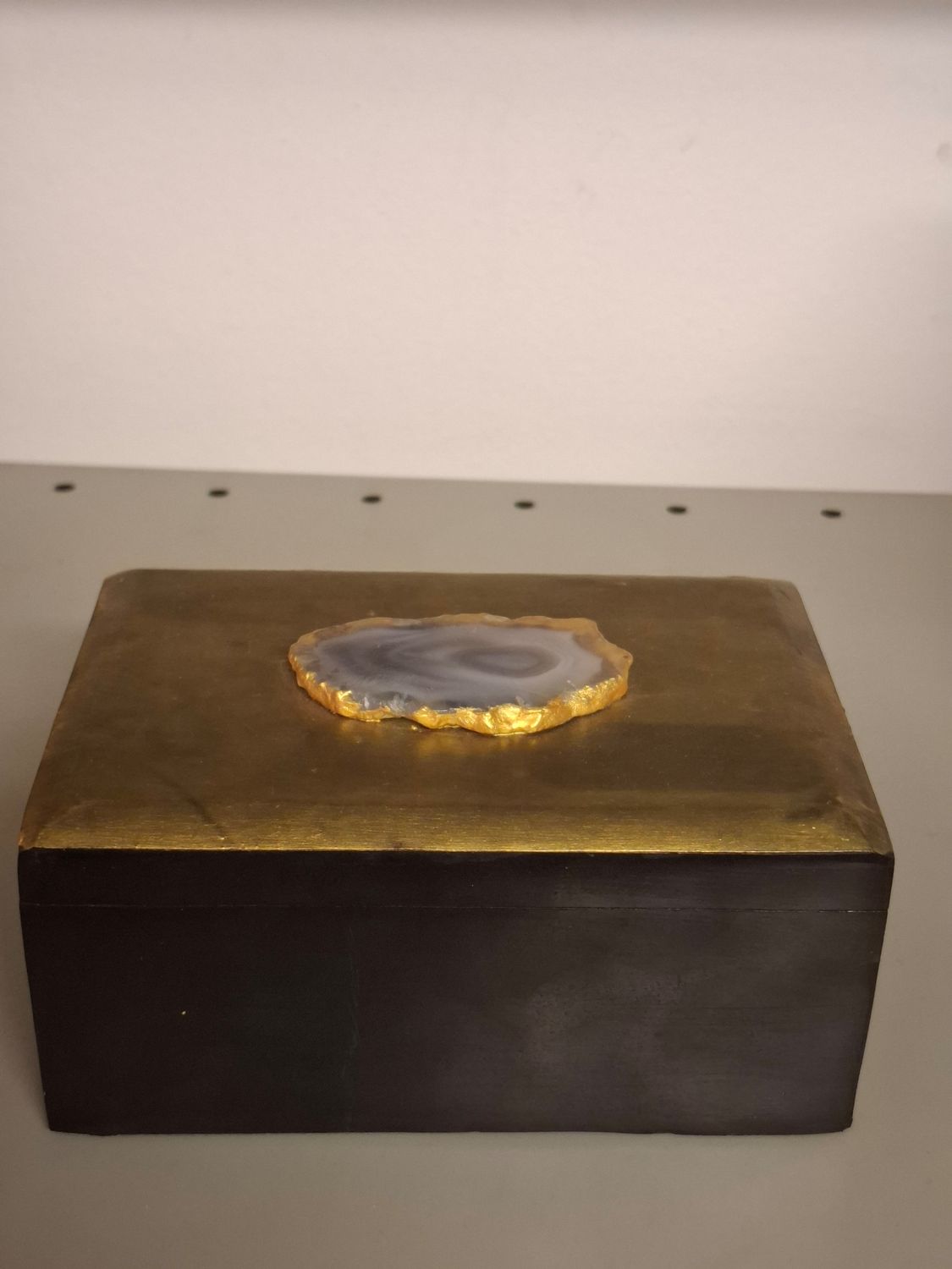 X - Not for sale - Wooden black and gold with stone detail box
