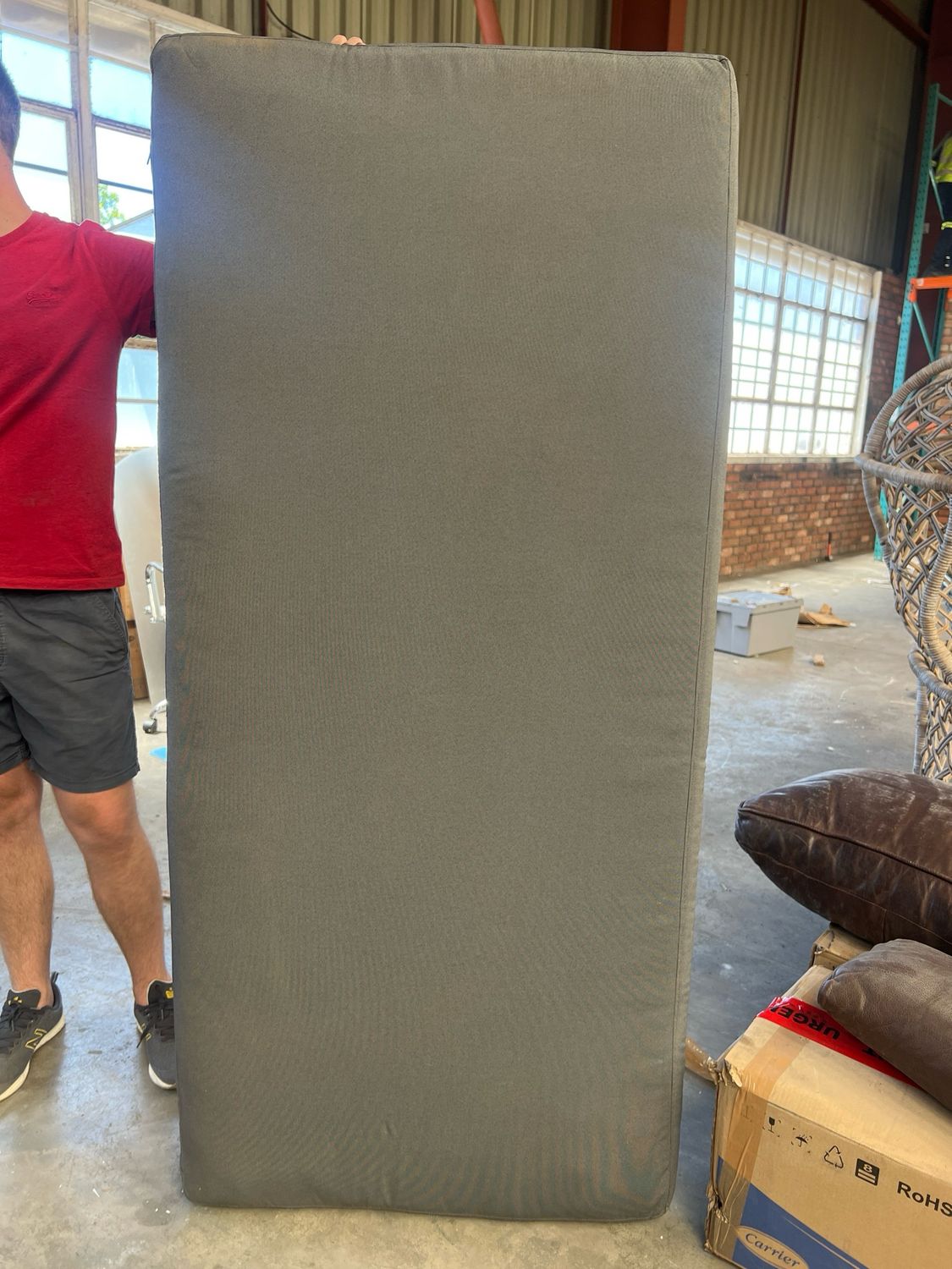 X Not For Sale Long Grey Seat Cushion