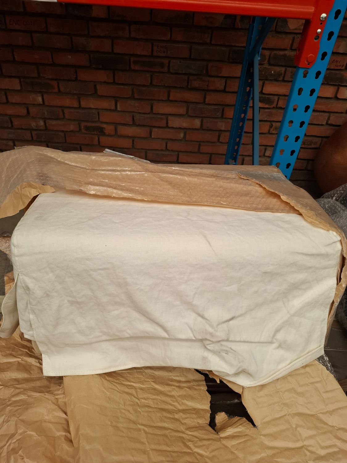 X Not for sale  Ottoman with white cover