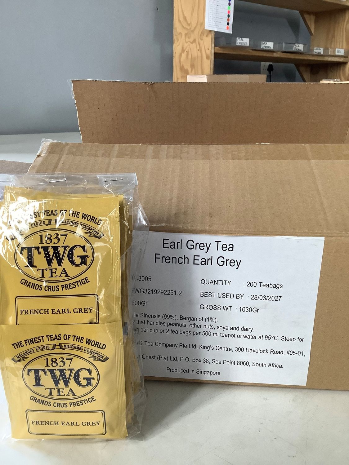 TWG Earl Grey - 20 tea bags per box