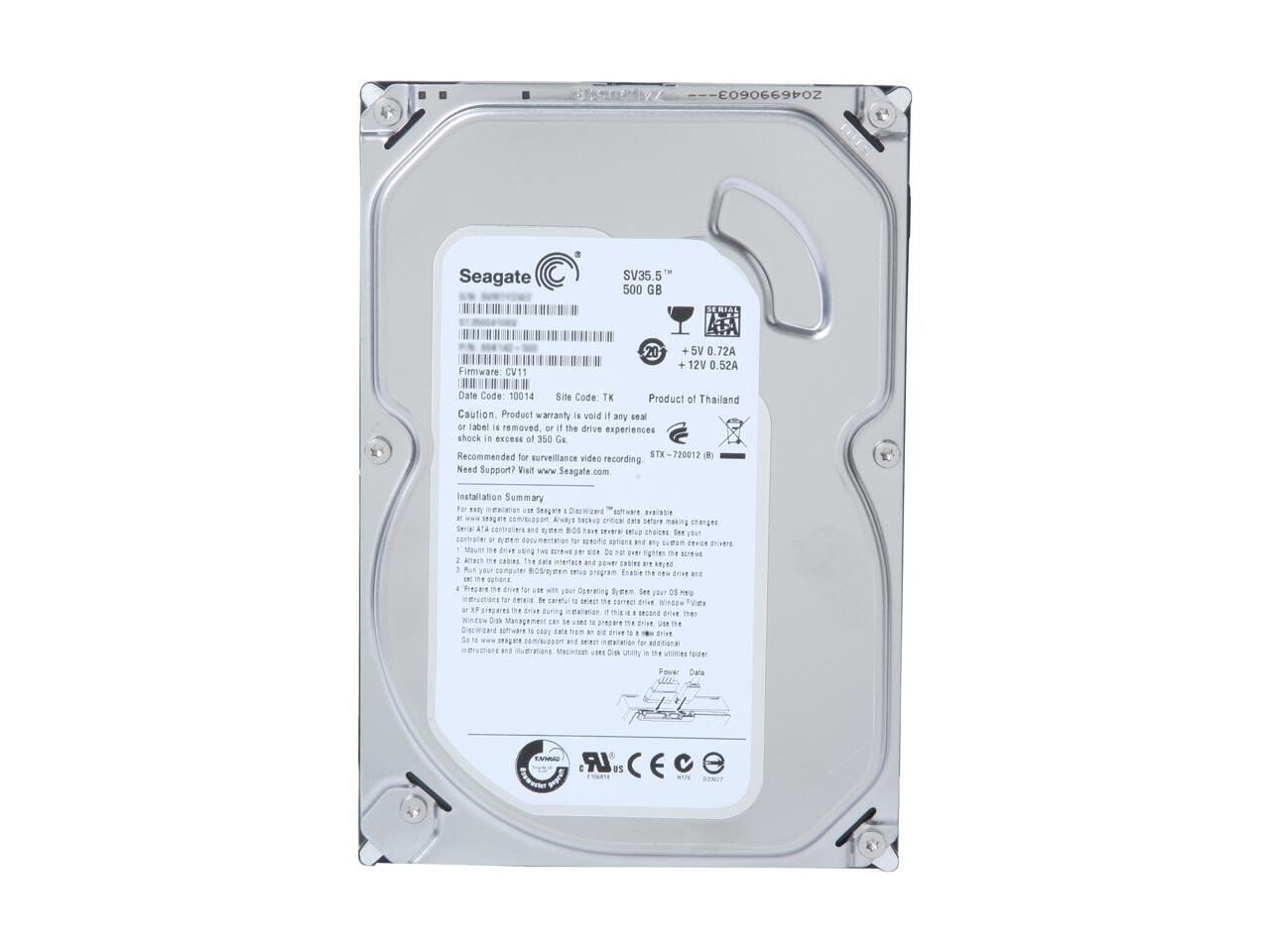 Seagate SV35 500GB 16MB IDE/PATA 7200RPM Hard Disk Drive 24/7