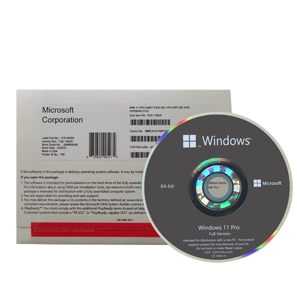 MICROSOFT WINDOWS 11 PRO 64BIT ENG INTL 1 PK DSP OEI DVD MICROSOFT WINDOWS 11 PRO 64BIT ENG INTL 1 PK DSP OEI DVD