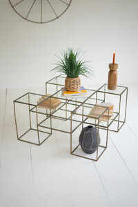 Brass and glass coffee table