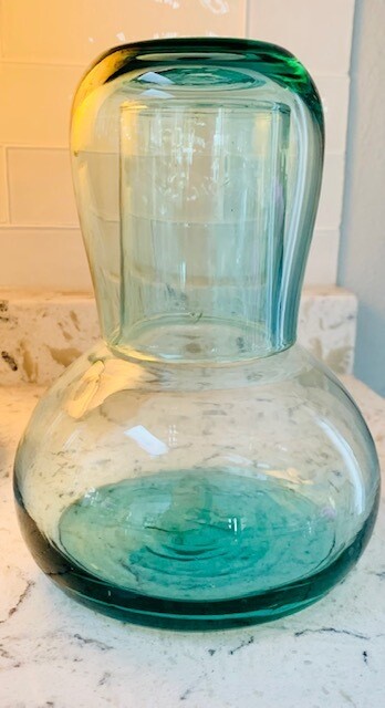 Recycled Glass Bedside Water Carafe