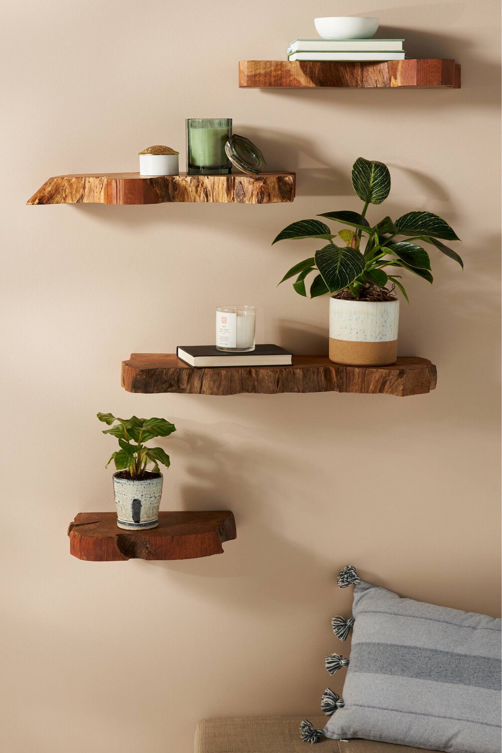 Live edge shelving