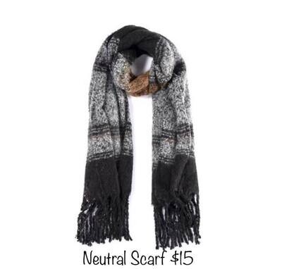 Fuzzy Scarf - Neutral Colors 10% OFF SALE!!