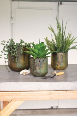 Kalalou Set of 3 Iron Planters