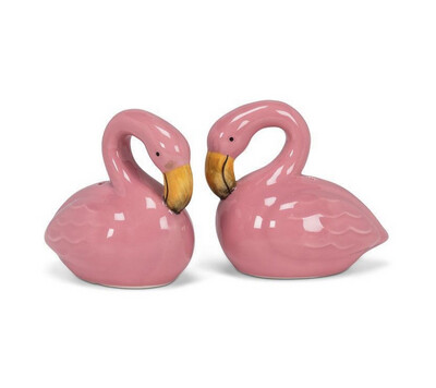 Flamingo salt and pepper shakers