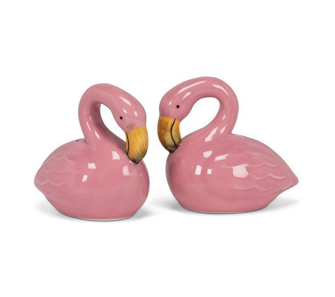 Flamingo salt and pepper shakers