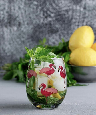 Abbott collection Flamingo Wine Glasses Stemless And Stemmed