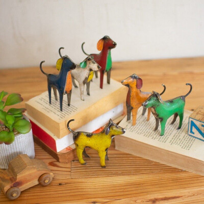 Small Upcycled Metal Dogs