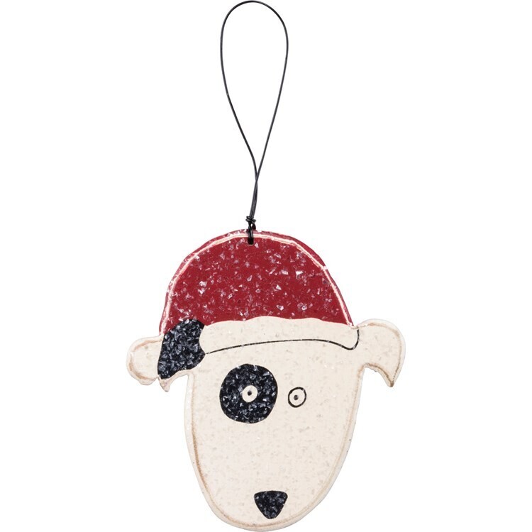 Wood Dog Face Ornament