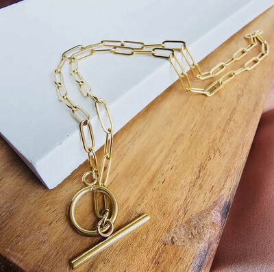 Luxe Gold Paper Clip Necklace