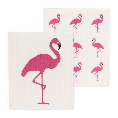 Flamingo Swedish Dish Towel S/2