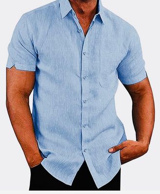 Light Blue Linen Button Down