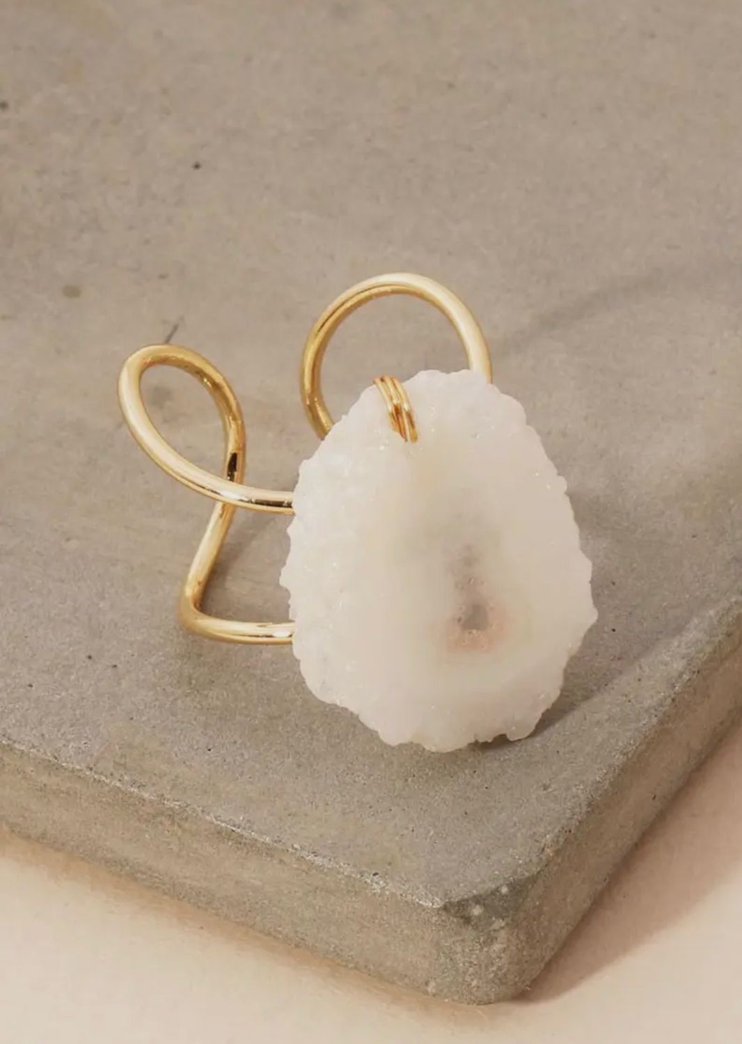 Drusy Gold Dipped Ring