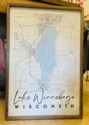 Lake Winnebago Walnut Framed Print