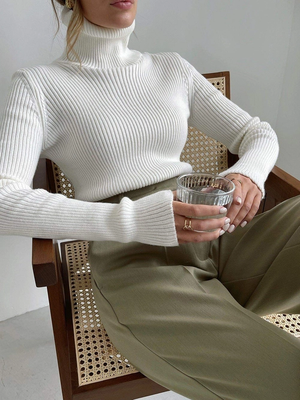 Collar Knit Solid Color Shirt